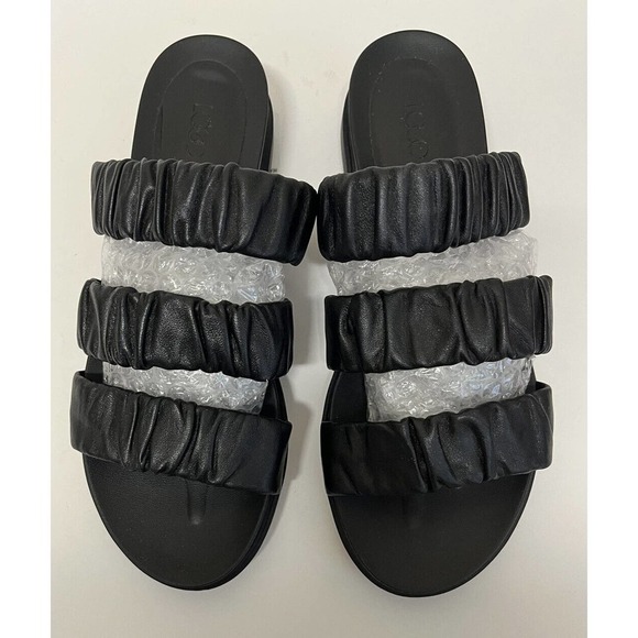 LOGO Lori Goldstein Chloe Women’s Elastic Leather Sandals Size 9.5 M Black - Picture 9 of 11